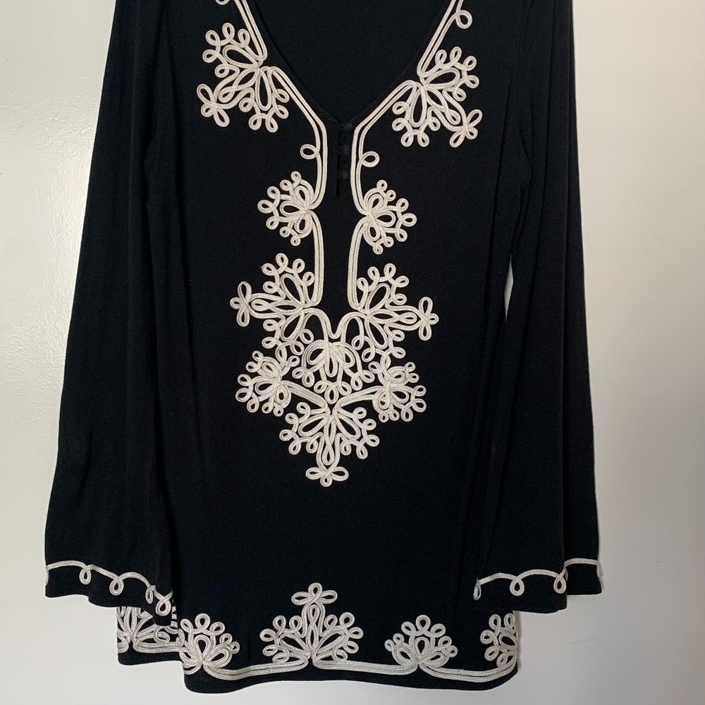 Tunic top, black, size Large